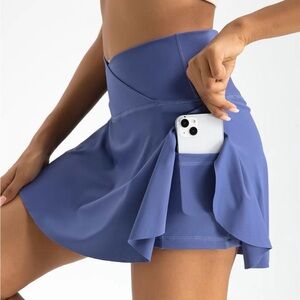 Plain pocket athletic skort